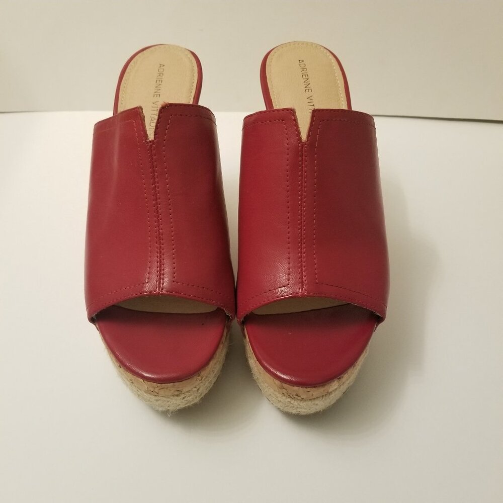 Adrienne Vittadini Cherli Red Platform Wedge Sandal size 8